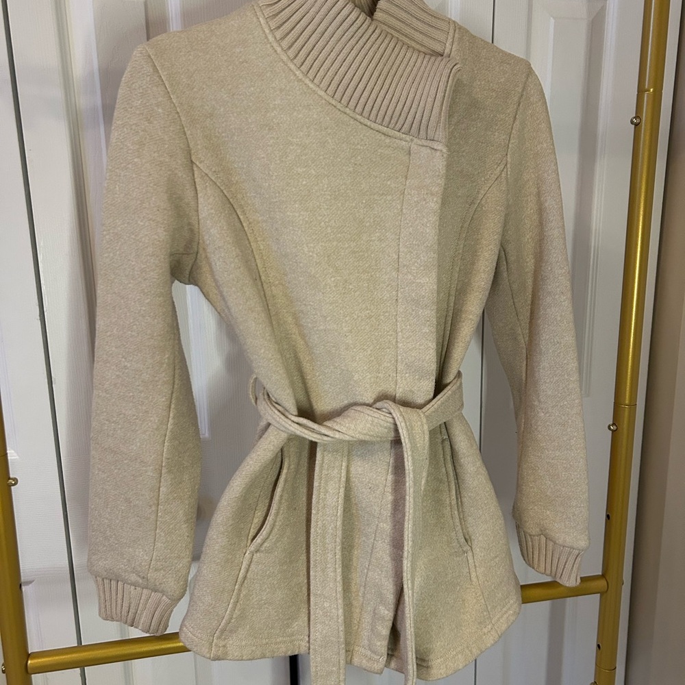 Beige Women's Sweater with Belt